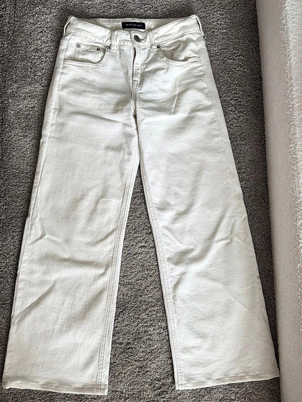 Aéropostale Aero Baggy Wide Leg Jeans White Waist 2